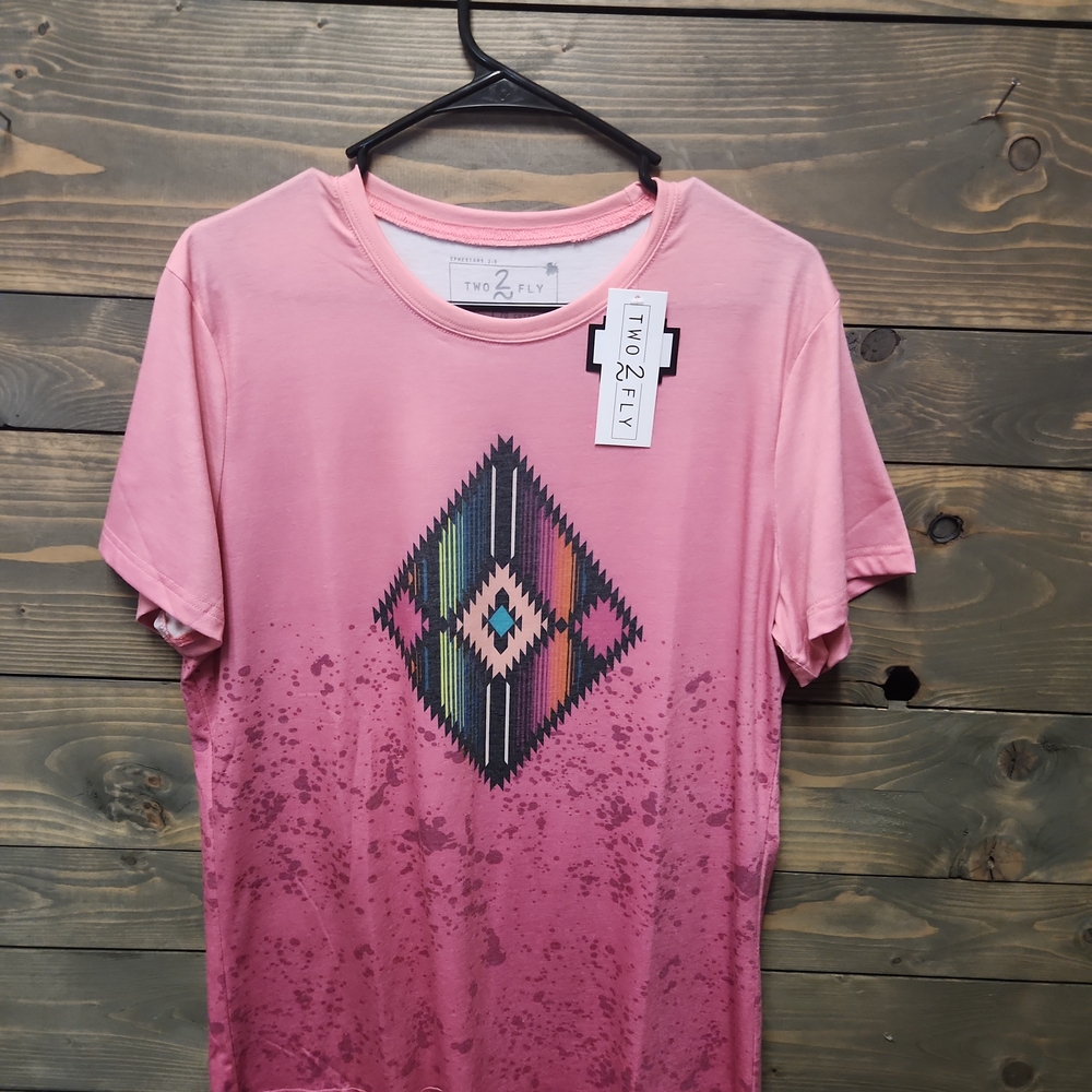 TWO 2 FLY SHIRT SIZE LARGE WESTERN DIAMOND